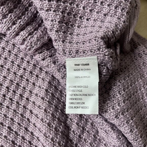 Market & Spruce Bridie Cardigan Size Small Purple Cable Knit Texture Two Pockets - Picture 7 of 9